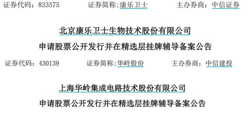 北交所動態(tài)追蹤 志晟信息與中設咨詢啟動打新，康樂衛(wèi)士、華嶺股份步入輔導期